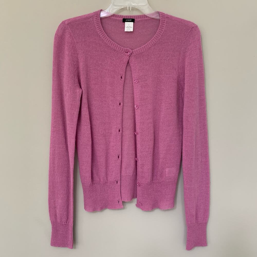 J. Crew alpaca wool blend lightweight cardigan sweater long sleeves size Small